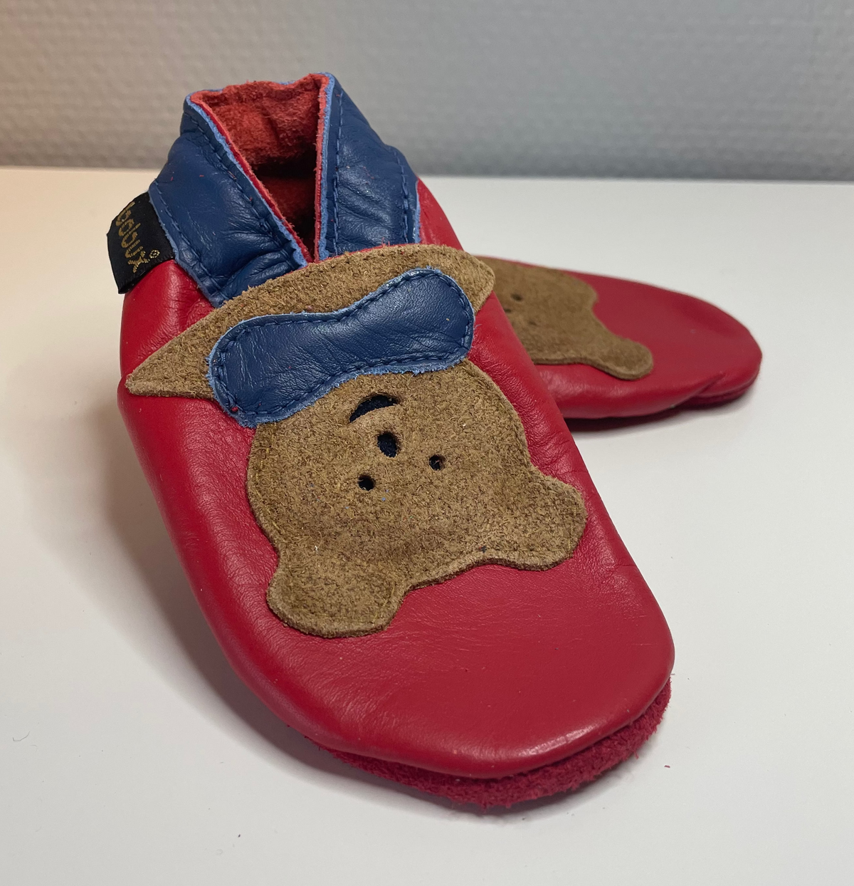 Skinntøfler til baby - Brun Bamse