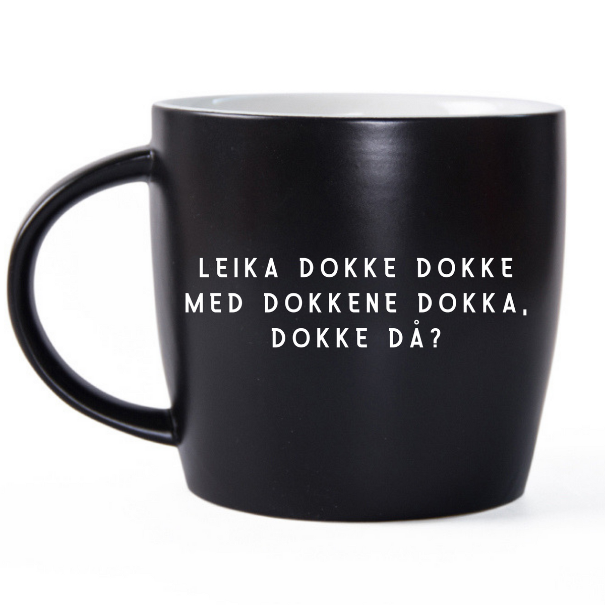 Svart kopp Leika dokke